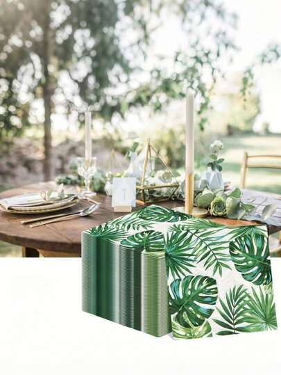 20 adet Tropikal Palmiye Yaprağı Desenli Kağıt Peçete, Tropikal Kokteyl Kağıt Peçete, Tek Kullanımlık Hawaii Luau Yeşil Yaprak Dekoratif Kağıt Peçete, Banyo, Düğün, Tatil, Tropikal Temalı Doğum Günü Partisi, Bebek Partisi, Hediye İçin Uygundur