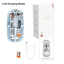 Ratón inalámbrico transparente M233 de 3 modos, 2.4G inalámbrico y BT5.1, batería recargable de 500mAh, silencioso - Ver 22