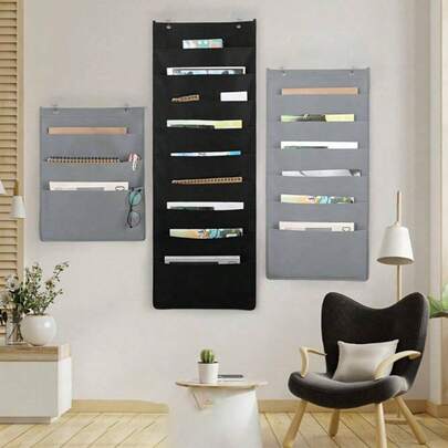 1pc Multi-Layer Wall Hanging Storage Bag, Fabric Organizer Pouch For Magazines, Clothes, Socks, Office Supplies, Classroom Books, Dorm Room, Home Decor, Personalized Gift