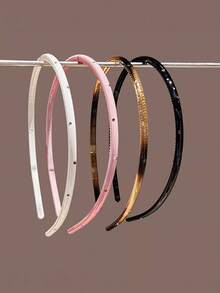 Bộ 4 chiếc băng đô mỏng đính đá cho nữ, thiết kế răng cưa chống trượt, phụ kiện tóc đa năng dùng hàng ngày, thường ngày, dự tiệc, đi biển, du lịch, tạo kiểu tóc, rửa mặt/tóc, trang điểm, trang trí trang phục, phù hợp cho mùa xuân, hè, thu, đông, du lịch, sinh nhật. - Nhiều màu - Xem 5
