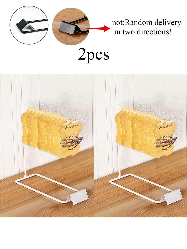 1/2pcs Metal Jewelry Display Rack, Miniature Landscape Iron Art Hanging Hook Necklace Earring Storage Organizer, Nail Art Fan-Shaped Showcase Holder - White - View 9