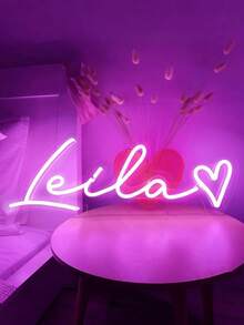 1pc Customizable Dimmable LED Neon Light Tube, Personalized Room Decor, Customized Neon Light Sign For Wedding, Mother's Day Gift, Holiday Neon Light, Home Decor, Wedding Backdrop, USB Powered. Romantic Home Decoration, Wedding Souvenir, Suitable For Wedding, Bathroom, Wall Decor, Mother's Day, Father's Day, Party, Children's Day, Graduation Season, Dorm Room, Bar, Bedroom, Elegant Living, Art Living - Multicolor - View 4