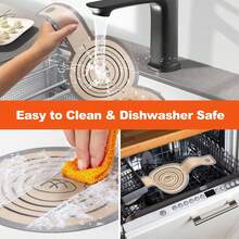 Bộ 2 tấm lót nướng bánh mì bằng silicon (hình bầu dục và hình tròn), chống dính, dễ vệ sinh, có thể tái sử dụng, có tay cầm dài để chuyển bột chua, lót khuôn nướng bánh mì. - Xem 5