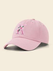 1pc Kids Pink Letter Embroidered Baseball Cap, Casual Adjustable Sun Hat Suitable For Daily & Outdoor Wear - 1PC - View 26