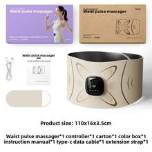 Popular Skinny Abdomen Massager EMS Micro Current Waist Massage Abdominal Heating Sports Full Burning Beauty Plastic Instrument Belt - YM-03 English Detachable Version + Flexible Strap - View 7