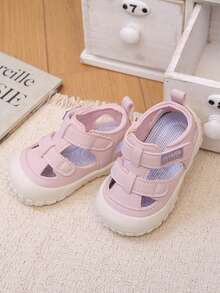 婴幼儿男女童夏季凉鞋，新款透气防踢防滑镂空运动休闲沙滩鞋 - 粉色 - 查看 4