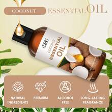 LZJV 100ml/3.4 Fl Oz, 30ml/1.0 Fl Oz Coconut Fragrance Essential Oil, Long-Lasting Aroma, Suitable For Body Care, Nourishing And Smoothing Skin. Applicable For Face, Hair, Skin And Body. Can Be Used With Aroma Diffuser/Aroma Stone For Home, Car And Outdoor Travel. - Coconut Essential Oil - View 2