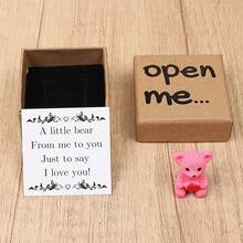 Hộp quà hình gấu dễ thương | Thích hợp cho các dịp lễ, sinh nhật, quà lưu niệm đám cưới, bao gồm thiệp hình trái tim và thiết kế hoạt hình. - Nhiều màu - Xem 7