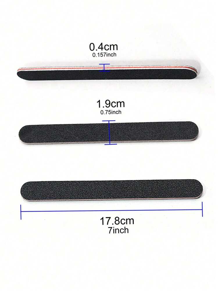 12/6/2件装双面黑色指甲锉（100/180目），直型指甲抛光块，高品质不掉毛指甲抛光块，黑色砂纸指甲护理工具和抛光锉，可水洗双面指甲锉，适用于天然指甲和美甲沙龙，也可用于足部和脚趾清洁 - 彩色 - 查看 11