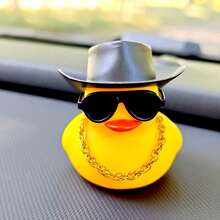 1pc Yellow Decorative Rubber Duck Car Dashboard Decor, Perfect Car Gift For Friends, Cute And Fun Little Yellow Duck - Yellow - View 10
