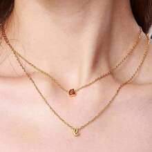 1pc Minimalist Stainless Steel 26 Initial Letter Necklace Pendant, Suitable For Commuting And Daily Wear - Yellow Gold - View 7