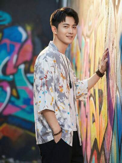 Colorful Ink Splash Print 3/4 Sleeve Robe, Artistic Loose Fit Sunscreen Cardigan, Men's Ancient Chinese Style Kimono Jacket