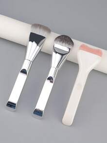 3pcs Ultra-Thin Foundation Brush Set, Premium Makeup Tools Gift, Suitable For Liquid Cream Cosmetics, High-End Beauty Brushes - Multicolor - View 9