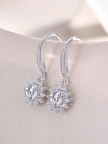 Bông tai Moissanite bạc 925, bông tai đinh tán không gây dị ứng, thiết kế sang trọng độc đáo, chống oxy hóa, đa năng, quà tặng Ngày Valentine, Ngày của Mẹ, đám cưới, lễ đính hôn, sinh nhật, hộp quà kèm chứng nhận. - Bạc - Xem 6