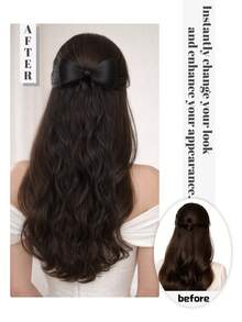 Bow-Tie High Ponytail, Feather Braid, Hair Clip, Bun, Bow-Tie Braid, Synthetic Wig Ponytail - Multicolor - View 5