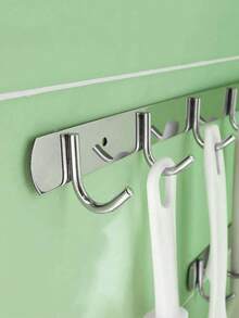 1pc 304 Stainless Steel Wall Mounted Clothes Hanger Hook, Suitable For Kitchen, Bathroom, Coats, Towel Hooks, Bathroom Towel And Kitchen Utensil Hooks - Multicolor - View 6