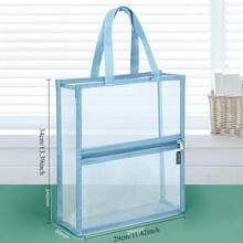 1 Transparent Large-Capacity Document Bag For A4 Paper, Tablet, Books, And Documents, Simple And Practical Style, Portable Storage Bag For School, Office, And Home Use - View 4
