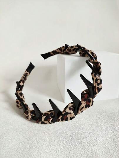  1件新款豹纹休闲时尚派对可爱性感街头优雅女士发箍，百搭经典四季女孩发饰