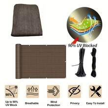 Coffee Brown Privacy Screen, Balcony Wind Shield Privacy Net With Grommets, Breathable UV Resistant Fabric For Patio Balcony Hallway Yard - Multiple Styles - View 4
