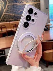 Ốp lưng điện thoại siêu mỏng, xoay 360°, có nam châm, bằng acrylic trong suốt, hỗ trợ sạc không dây, tương thích với Samsung Galaxy S26 Ultra S25 Ultra S26 Plus S24 S23 S22 Ultra S25 S24 Plus. Ốp bảo vệ toàn diện chất lượng cao, cứng cáp. - Trong sáng - Xem 2