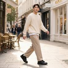 Tenis deportivos casuales para hombre, diseño industrial estructurado con suela gruesa y cordones gruesos, calzado cómodo antideslizante versátil para uso diario y todas las ocasiones - Negro - Ver 9