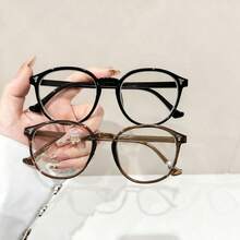 2 Pairs New Fashion Unisex Plain Glass Frames, Minimalist Versatile Casual Glasses For Students - Multicolor - View 1