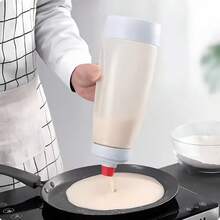 1 chai rót bột bánh kếp kèm que đánh trứng, chai trộn bột để làm bánh kếp, bánh cupcake, bánh muffin, bánh crepe, màu trắng - Nhiều màu - Xem 2