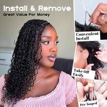 18英寸 50克 缅甸卷发无缝编织发髻，轻盈可重复使用 女士天然发钩针发髻 - SNatural - 查看 8