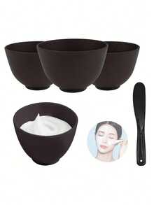 4/2pcs Foldable Reusable Silicone Mask Mixing Bowls, Suitable For DIY Masks And Skincare, Durable And Easy To Clean, Suitable For Home, Beauty Salons And Spas, Paraben-Free, Handmade - Multicolor - View 2