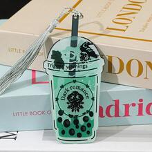Fantasy Readers/Romantic Readers/Dark Romantic Themed Delicious Pearl Milk Tea Shaped Acrylic Colored Bookmarks, Cute Reading Page Design, Party Decorations, Reading Decorations, Learning Markers, Writing Helpers, Suitable For Book Lovers, Readers, Writers, Women, And Men. - Milk Tea Stick - View 7