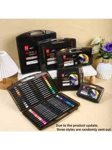 80-Piece/Set Direct Liquid High-Gloss Acrylic Markers, Gel Pens, Large-Capacity Quick-Dry Art Color Pens, Back-To-School, DIY Planner Pen Set, Drawing Set, Study Stationery, Color Markers, Suitable For Ceramics, Glass, Plastic, Wood, Stones, Etc. - Multicolor - View 11