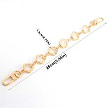 1pc Flower Shaped Metal Wallet Chain Extender, Suitable For Crossbody Bag Strap Chain - Gold - View 6