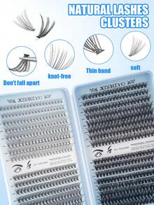 640片D型卷翘单根假睫毛，8-16mm混合款，大容量D型混合款分段式假睫毛册，D型卷翘睫毛，浓密纤长款，适合居家日常佩戴，易于使用，单根睫毛，假睫毛，假睫毛 - 查看 9