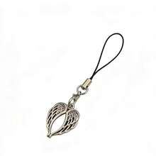 1/2 pezzi Charm vintage per telefono a forma di cuore con ali d'angelo, design delicato e traforato, adatto per smartphone universali, disponibile in 2 colori - Multicolore - Visualizzare 12