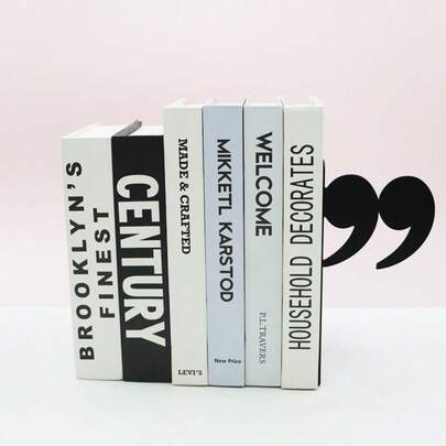 Desk Accessories Creative Quote Metal Punctuation Bookend, Desktop Book Organizer Shelf, Study Room Decor Bookstand Craft