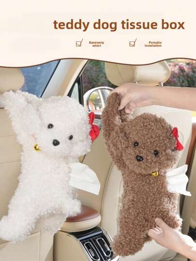 Hộp đựng khăn giấy hình chó dễ thương, vỏ hộp khăn giấy nhung mềm mại, thích hợp cho xe hơi, nhà cửa, phòng tắm, bàn đầu giường, bàn làm việc, phụ kiện xe hơi thiết thực, phù hợp với lưng ghế/tựa đầu (tương thích với hầu hết các mẫu xe), vỏ hộp khăn giấy nhung dễ thương, hộp đựng giấy ăn trang trí thích hợp cho xe hơi, nhà cửa, bàn trang điểm phòng tắm.