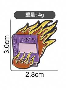 1 chiếc ghim cài áo chủ đề sức khỏe tâm thần nổi loạn, hình chú mèo con nằm hoạt hình, ghim cài áo hình cuốn sách DSM-5 đang cháy, huy hiệu tự chăm sóc bản thân bằng kim loại, ghim cài áo thời trang, ghim cài ba lô, quần áo, trang sức, túi xách, quà tặng tốt nghiệp không phai. - Nhiều màu - Xem 5