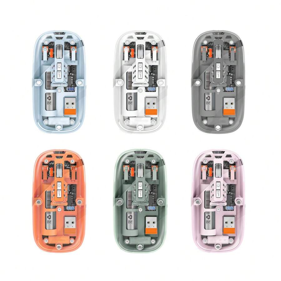 Ratón inalámbrico transparente M233 de 3 modos, 2.4G inalámbrico y BT5.1, batería recargable de 500mAh, silencioso - Ver 1