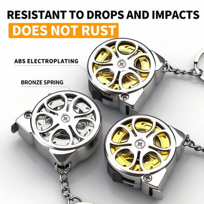 1pc Mini Hollow Keychain Tape Measure - 2m Steel Tape Measure, Portable Small Tape Measure, Compact Household Keychain Tape Measure, Elegant Small Steel Ruler, Metric & Imperial Dual Scale, Multifunctional Steel Tape Measure, Gift Ruler