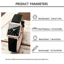 7件套黑金撞色经典耐用哑光表带腕表+6件套珠宝首饰，精致百搭，尽显礼仪品质，适合日常通勤和约会。 - 黑色 - 查看 5