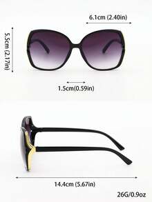 1 Peça Óculos de Sol Femininos Ovais da Moda, Design Lateral Vazado Degradê, Proteção UV, Óculos de Sol Retrô Extra Grandes Adequados para Verão, Praia, Viagem, Traje - Roxo empoeirado - Visão 5