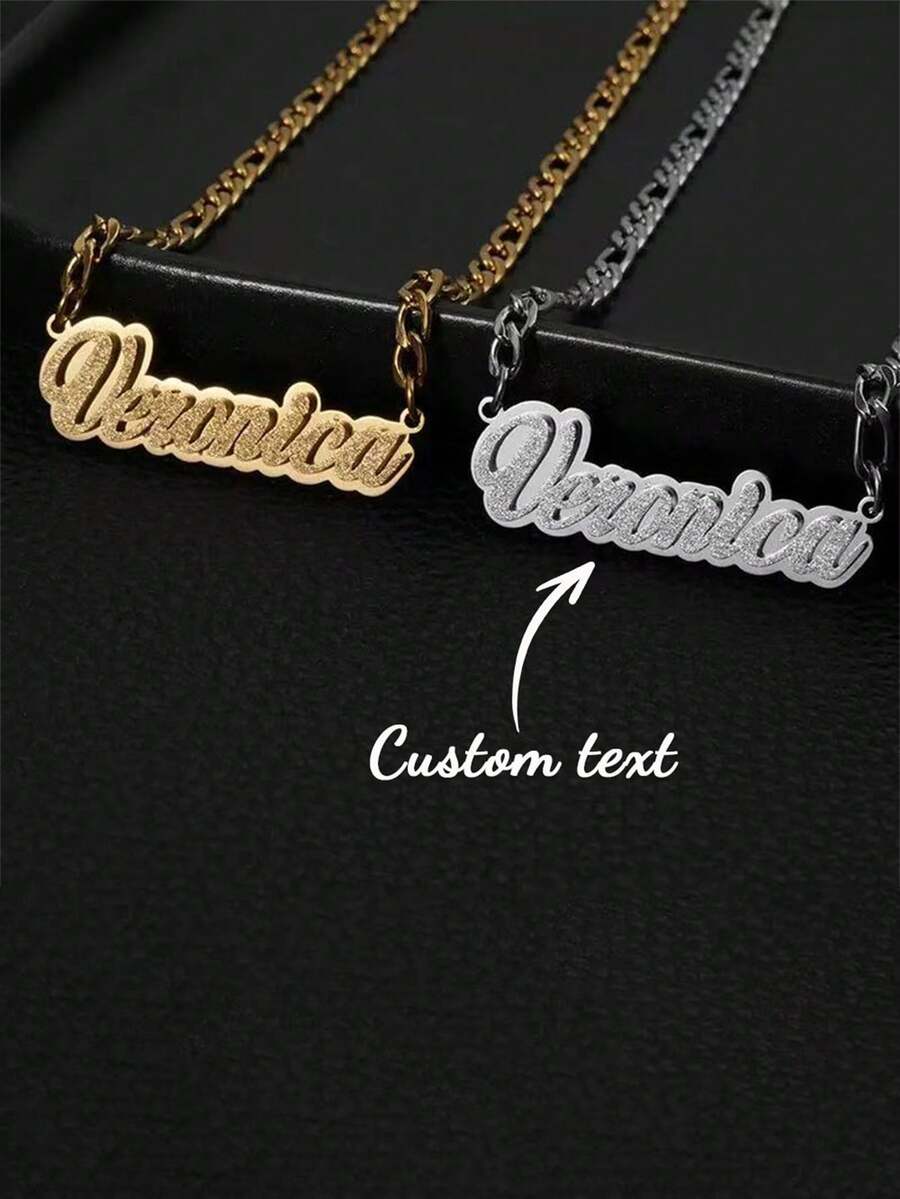 1 chiếc dây chuyền hai lớp bằng thép không gỉ tùy chỉnh - Dây chuyền NK, Quà tặng Ngày của Mẹ, Ngày của Cha, Sinh nhật, Lễ hội âm nhạc, Quà tặng cá nhân hóa, Phụ kiện ngày lễ, Trang sức thủ công chất lượng cao, Quà tặng ngày lễ hoàn hảo - Nhiều màu - Xem 1