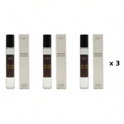  Mini perfume para hombre REYES QUEENS, Homme Nomade 33 ml Pack 3 Unidades Familia Olfativa: Amaderada, Tamaño: 33 ml, Formato: 1 Unidad, Concentración: Agua de colonia, Género: Masculino
