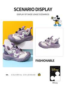 Disney Sản phẩm hợp tác chính thức với Mickey Mouse | Một đôi giày thể thao trẻ em, phù hợp cho sinh hoạt hàng ngày, lễ hội, thể thao và hoạt động ngoài trời. Giày ôm sát chân, chống trơn trượt, chống mài mòn và thoáng khí (Giày thể thao bé trai, giày ván trượt bé trai, giày thể thao trẻ em, giày thể thao bé gái, giày ván trượt bé gái) - Màu tím - Xem 7