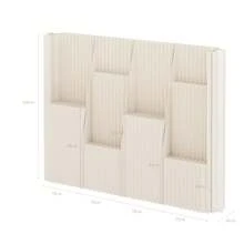 Multifunctional Foldable Kraft Paper Screen Divider With Storage Shelf, Portable, Versatile In Design, Easy To Store, Perfect For Living Room, Office, Shopping Mall, Beauty Salon And Other Places. - White - View 20