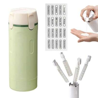 1pc 4-In-1 Travel Liquid Dispenser, Portable Travel Bottles, Liquid Filling Bottles For Perfume, Shampoo, Body Wash, And Other Liquid Products