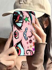 Arte de ojos de anime rosa y azul estilo grungefunda de teléfono Fundas compatibles con ,Apple,VIVO,OPPO,,, y Honor.Fabricadas en silicona TPU,ofrecen protección contra golpes y caídas. - Negro - Ver 3
