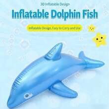 1pc Inflatable Shark Shaped Water Floating Device, Perfect Summer Gift For Swimming Pool And Beach Party, Floating Lounger For Swimming Pool And Beach Relaxation, Pool Inflatable, Beach Essentials, Pool Float - Black - View 10