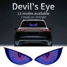 YITUMU 2pcs Halloween Demon Eye LED Car Lights - USB Powered Decorative Atmosphere Lights, 11 Flashing Modes, Red/Blue/White Eerie Glow, Easy Installation, Suitable For Sedan, SUV And Truck - Multicolor - View 8