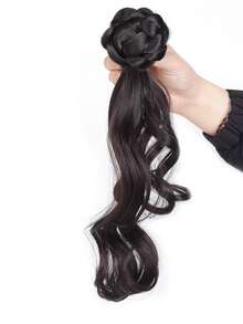 Băng đô búi tóc cao và buộc lệch bên cho nữ, tóc giả tổng hợp, tăng độ dày tự nhiên, kiểu hoa cài đầu, phù hợp cho phụ nữ sử dụng hàng ngày và các buổi tụ họp. - Nhiều màu - Xem 10
